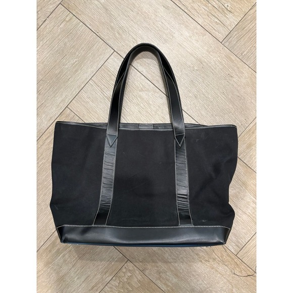 Stefano Serapian Milano 04 Two-Handle Black Canvas and Leather Tote - Picture 9 of 12
